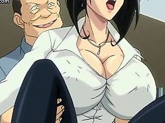 Big titted anime gets anally fucked